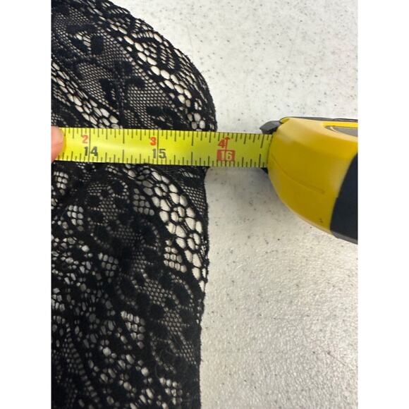 Moulinette Soeurs Dress Size 6 Black Illusion Lace Floral Strapless Cocktail A28 - Picture 7 of 8